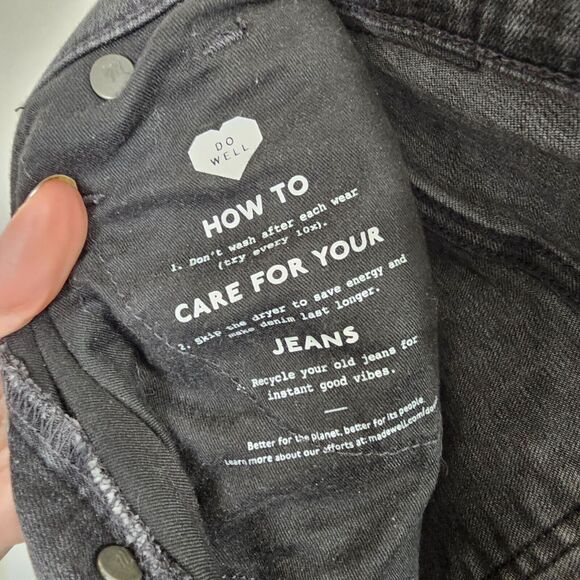 Madewell Dark Gray Raw Hem 10" High Rise Skinny Jeans Button Through Edition 28 - Picture 8 of 11